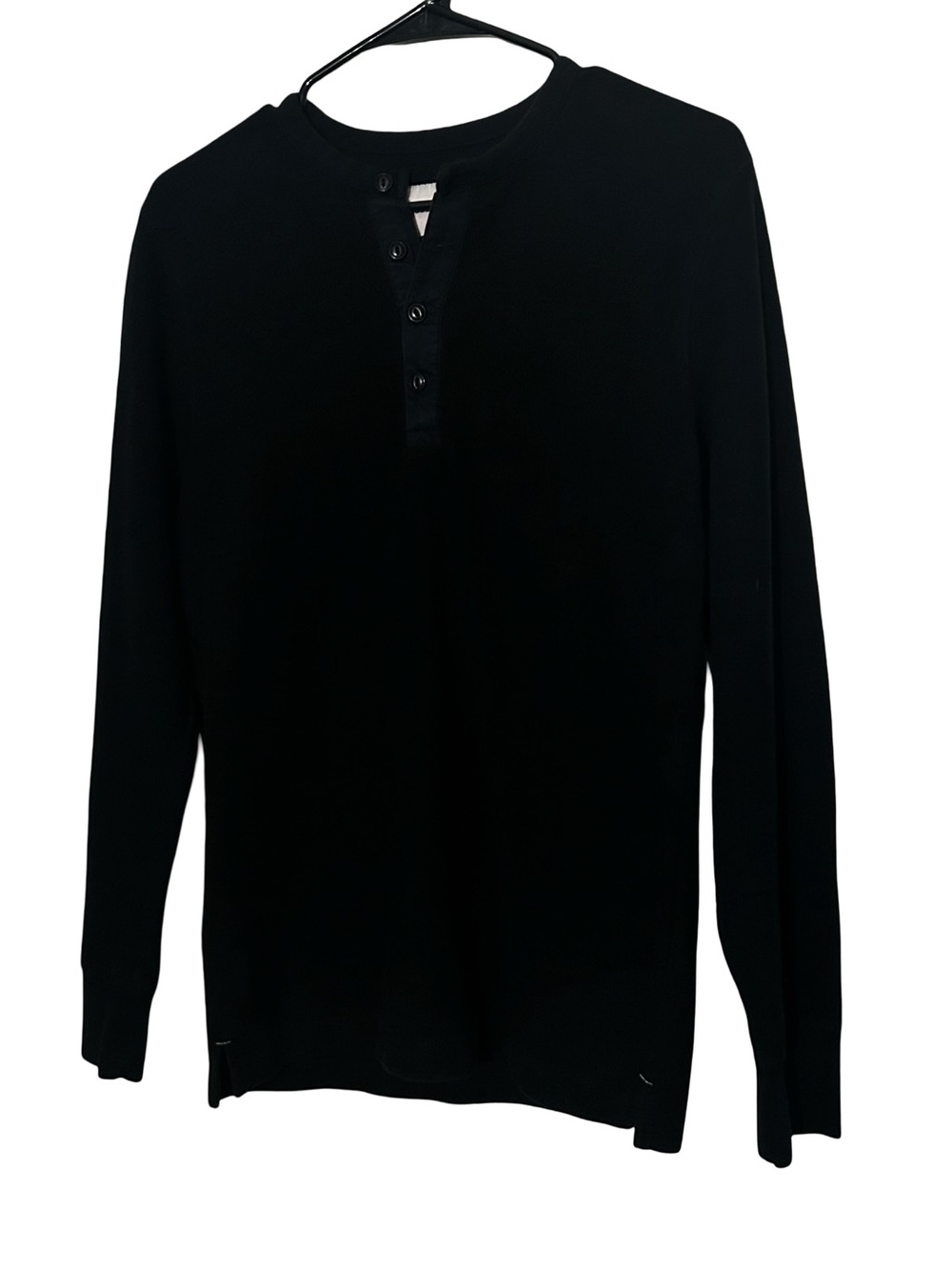 Goodfellow & Co Black Crewneck Henley Sweater